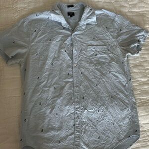 JCrew short sleeve button down embro anchors XL